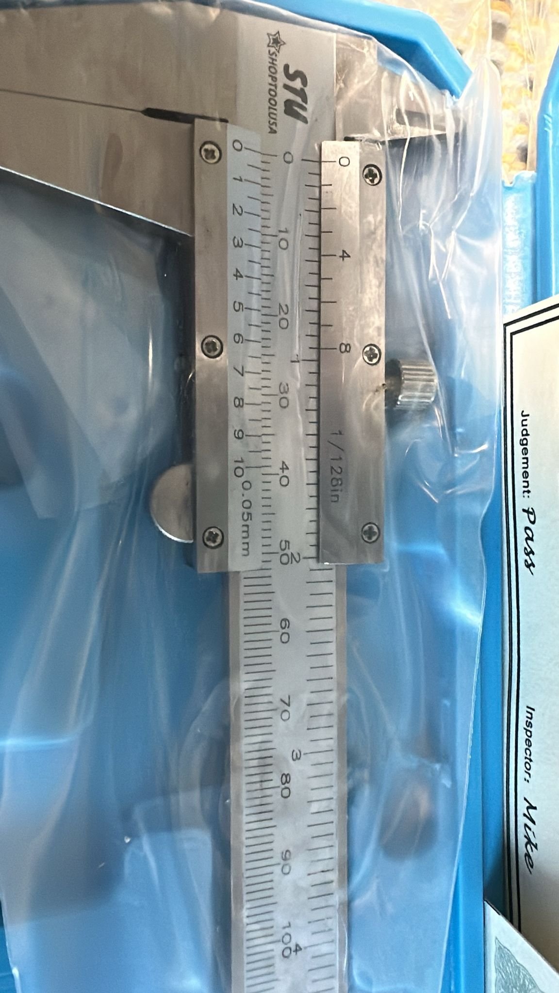 Pied à coulisse vernier 150 mm – Lecture 0,05 mm & 1/128” – Acier inox STU-SHOP TOOL USA – Image 5