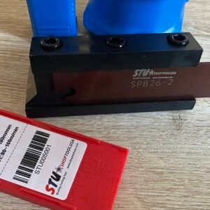 Pack de Tronçonnage Professionnel CNC : Bloc SMBB2532 + Lame SPB26-2 + 10 Plaquettes Carbure SP200 (Grade SM015)